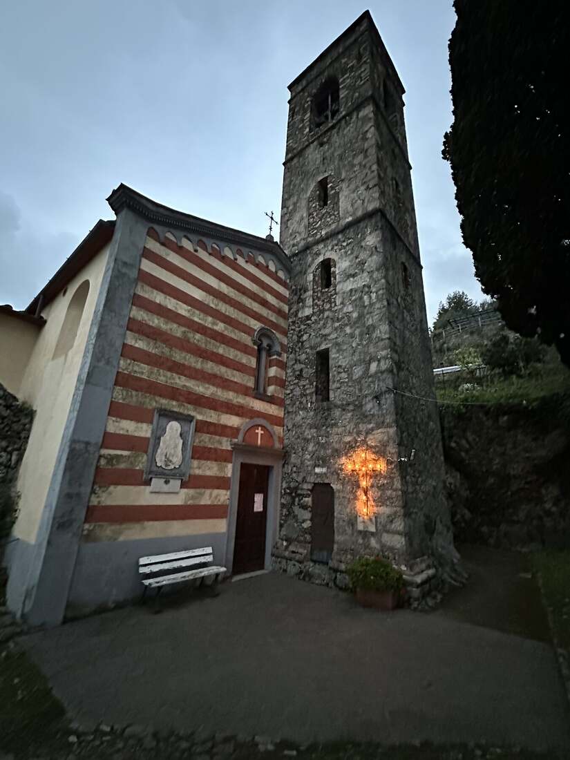 Village church at dusk